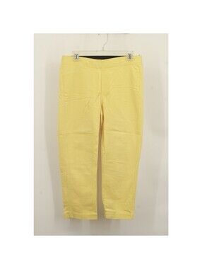 Miraclebody Women's High Rise Straight Jeans Elastic Waist Pockets Size 8 Yellow